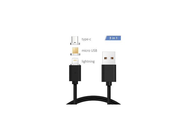 XtremPro 11173 3 in 1 Magnetic Micro USB Lightning Cable Type-C Charge Sync 6