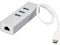 3-Port USB-C Hub with LAN Port, USB-C to 3x USB-A Ports and Gbe, USB 3.0, White