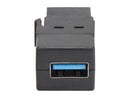 Tripp Lite USB 3.0 Keystone Panel Mount Coupler (F/F), All-in-One, Black