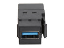 Tripp Lite USB 3.0 Keystone Panel Mount Coupler (F/F), All-in-One, Black