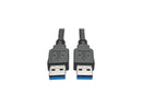 Tripp Lite U320-006-BK Black USB 3.0 SuperSpeed A/A Cable (M/M), Black, 6 ft.
