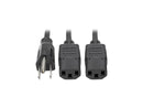 Tripp Lite Dual IEC Power Cord Splitter Cable 5-15P to 2x IEC-320 C13 18in