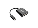 Tripp Lite USB C to DVI Adapter Converter 1080P M/F Black USB Type C to DVI
