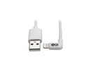 Tripp Lite Lightning to USB Sync Charge Right-Angle iPhone iPad White 3ft