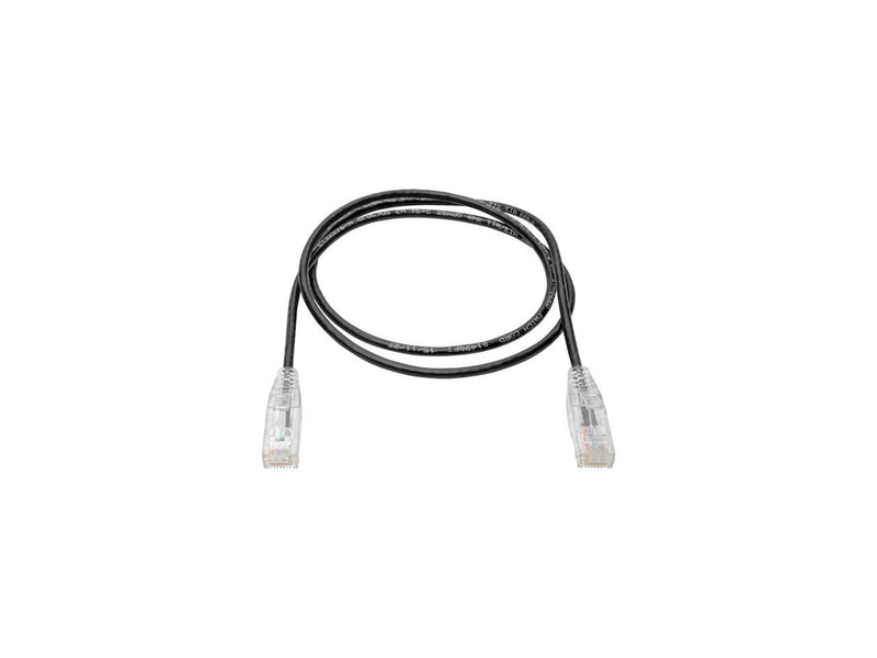 TRIPP LITE N201-S02-BK 2 ft. Cat 6 Black Cat6 UTP Patch Cable (RJ45) - M/M,