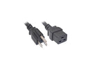 Nippon Labs 14 AWG NEMA 5-15P to C19 Power Cord, SJT, 15A/125V, NEMA 5-15P to