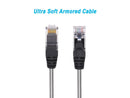 Nippon Labs 25FT CAT.6A Patch Cable Armored Anti-Rodent Slim Cables, 28AWG 25