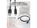 Nippon Labs 6 inch. USB Type C 3.2 Gen 2 Male to Type A Male Cable,10G, 3A,