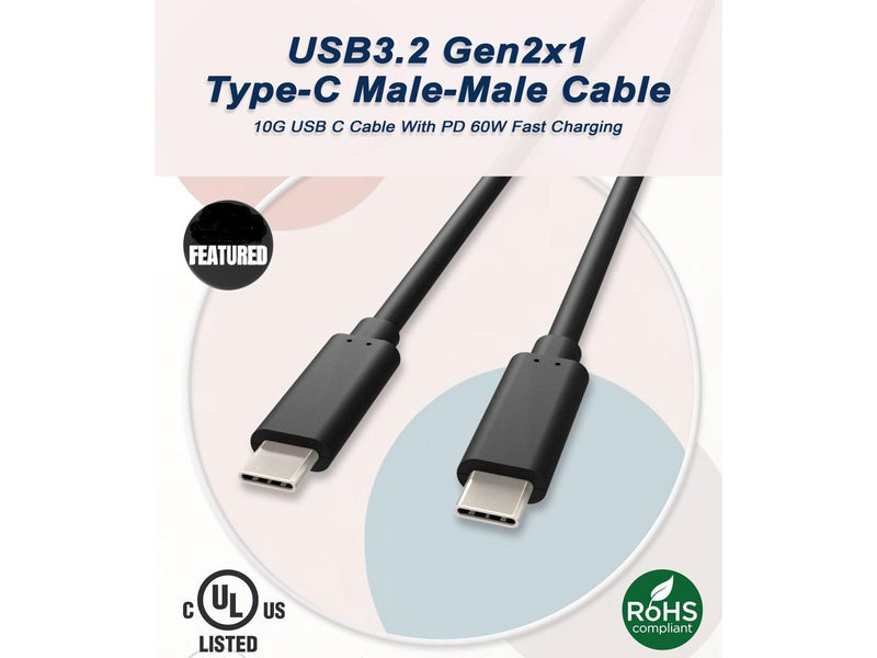 Nippon Labs 1.5 Meters USB 3.2 Gen 2x1 10G Type-C Male to Male Cable With USB PD