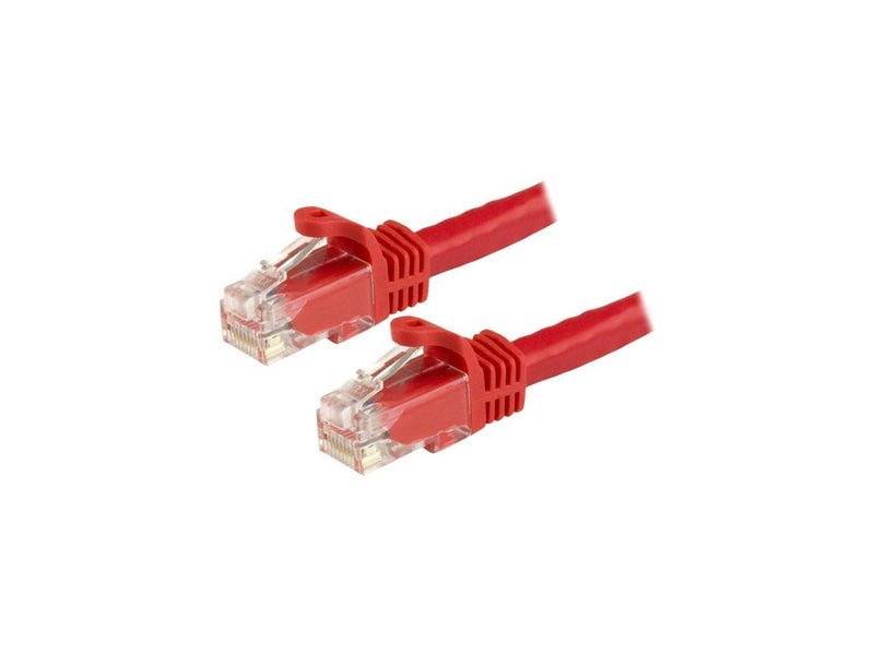 StarTech N6PATCH8RD Cat6 Patch Cable – 8 ft – Red Ethernet Cable – Snagless RJ45
