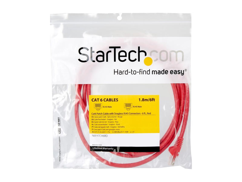StarTech.com N6PATCH6RD 6 ft. Cat 6 Red Cat 6 Cables