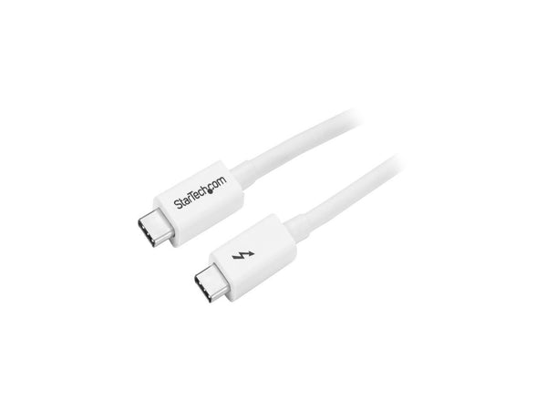 StarTech.com TBLT3MM1MW Thunderbolt 3 Cable – 3 ft / 1m – White – 4K 60Hz – USB