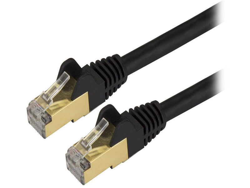 StarTech.com C6ASPAT2BK 2 ft. Cat 6A Black Shielded Network Ethernet Cable