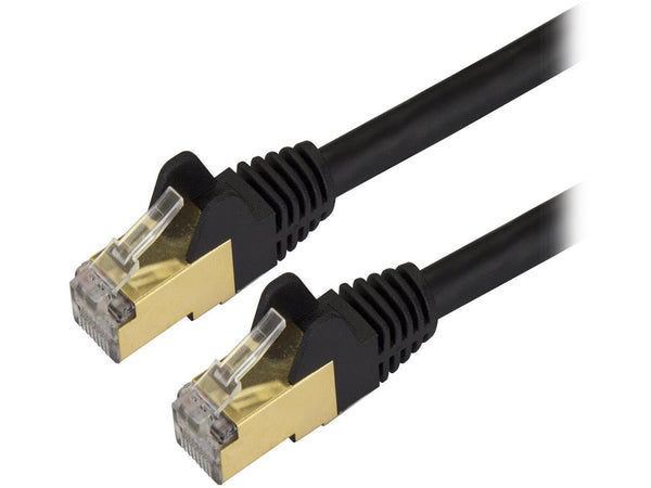 StarTech.com C6ASPAT6INBK 0.5 ft. (6") Cat 6A Black Shielded Network Ethernet