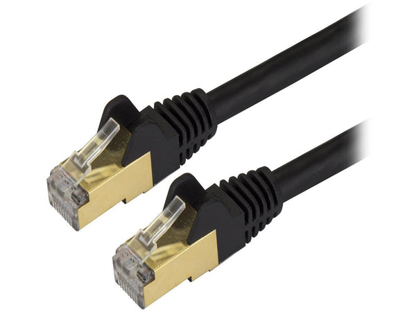 StarTech.com C6ASPAT8BK 8 ft. Cat 6A Black Shielded Network Ethernet Cable