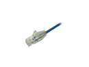 StarTech N6PAT1BLS Cat6 Ethernet Cable - 1 ft - Blue - Slim - Snagless RJ45