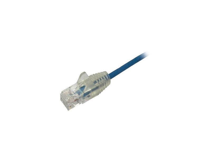 StarTech N6PAT1BLS Cat6 Ethernet Cable - 1 ft - Blue - Slim - Snagless RJ45