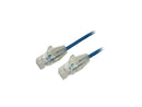 StarTech N6PAT1BLS Cat6 Ethernet Cable - 1 ft - Blue - Slim - Snagless RJ45