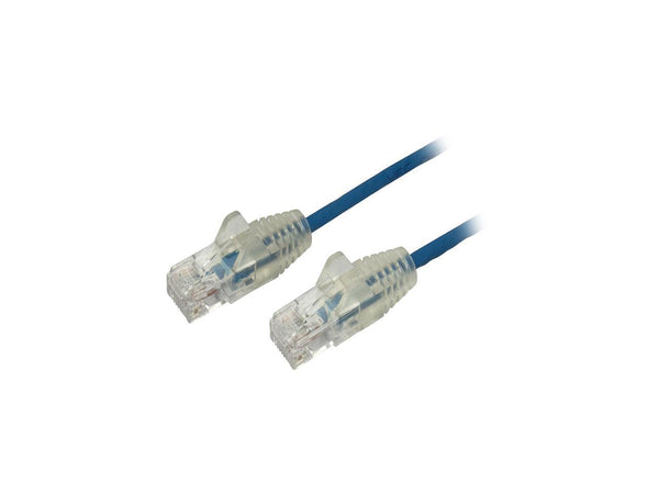 StarTech N6PAT1BLS Cat6 Ethernet Cable - 1 ft - Blue - Slim - Snagless RJ45
