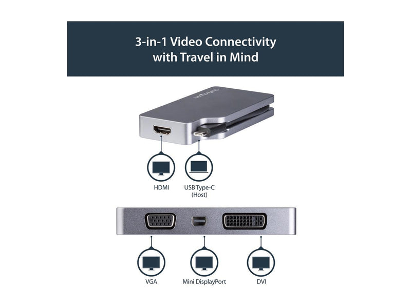 StarTech.com CDPVDHDMDPSG USB-C Multiport Video Adapter - Aluminum - USB Type C
