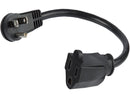 StarTech.com 1ft (0.3m) Power Extension Cord, Right Angle NEMA 5-15P to