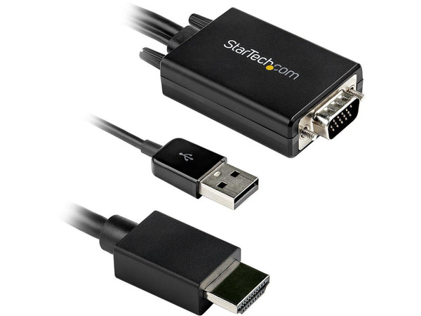 StarTech.com VGA2HDMM6 6ft. (1.8m) VGA to HDMI Adapter with USB Audio - 1080p