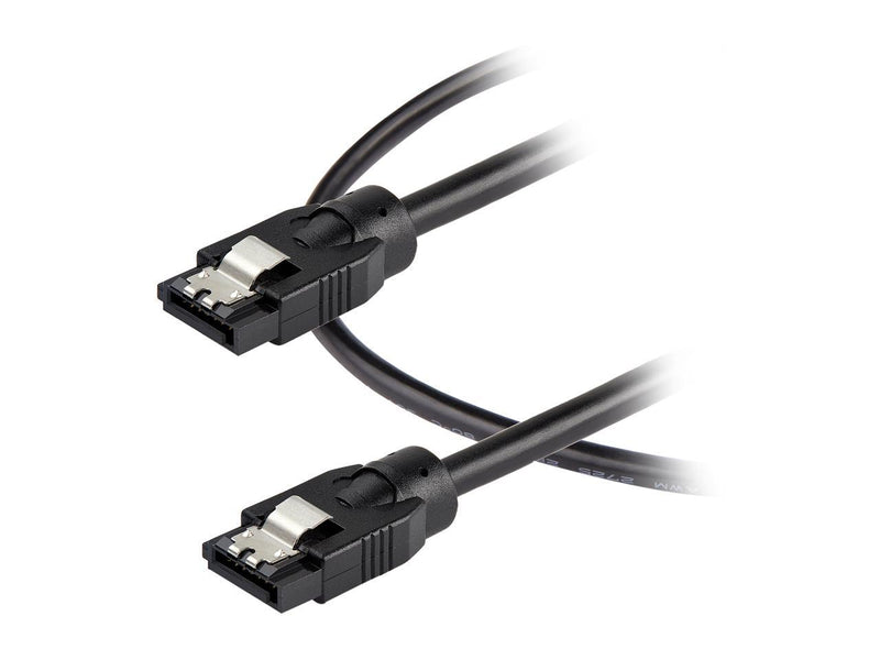 StarTech.com 12 Inch (30cm) Round SATA Cable - Latching Connectors - 6Gbs
