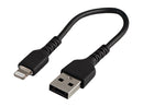 StarTech.com RUSBLTMM15CMB 15cm Durable USB A to Lightning Cable - Black USB