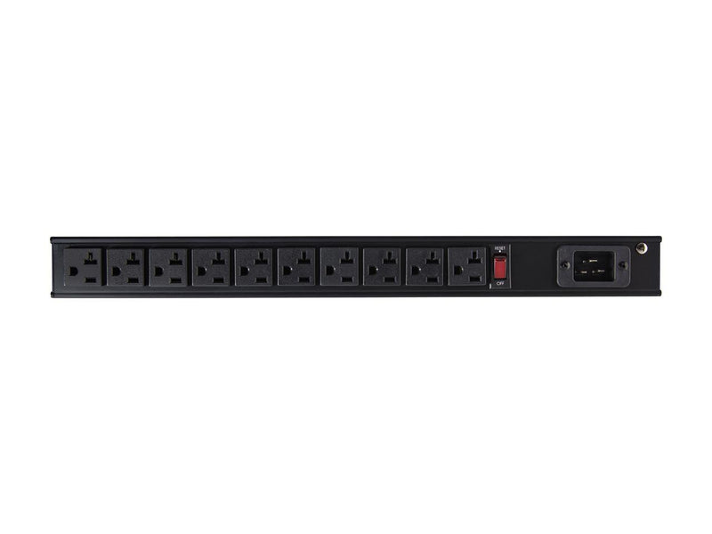 10 Outlet Rack Mount Power Strip 125V/16 Amp, 1U Horizontal 19" Rackmount PDU,
