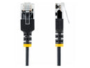 StarTech 7ft Black Ultra Slim CAT6a Ethernet Cable, Snagless, UTP 34AWG Bare