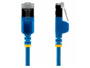 StarTech 2ft Blue Ultra Slim CAT6a Ethernet Cable, Snagless, U/FTP 34AWG Bare