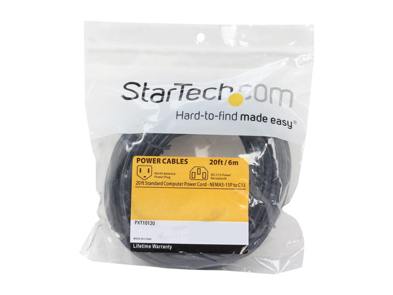 StarTech.com Model PXT10120 20 ft. Standard Computer Power Cord - NEMA5-15P to