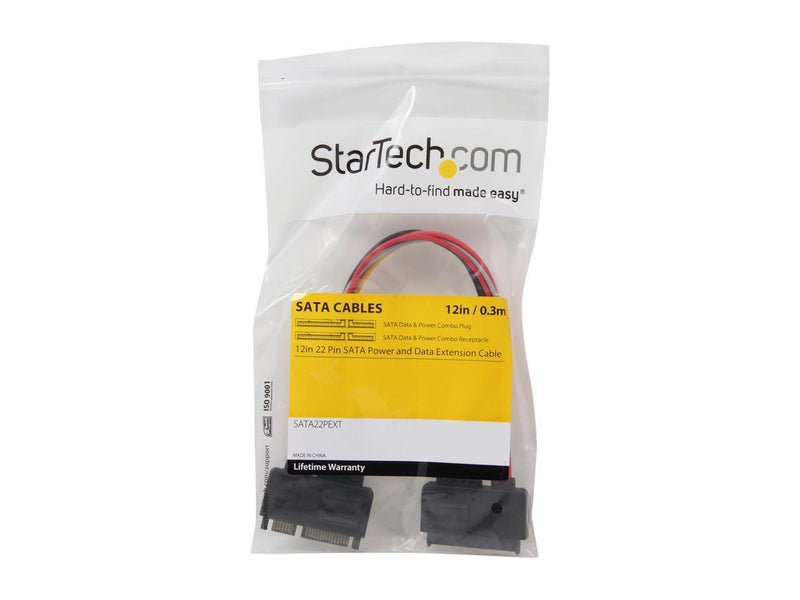 StarTech.com SATA22PEXT 22 Pin SATA Power and Data Extension Cable