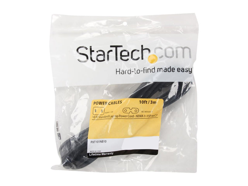 StarTech.com Model PXT101NB10 10 ft. Standard Laptop Power Cord