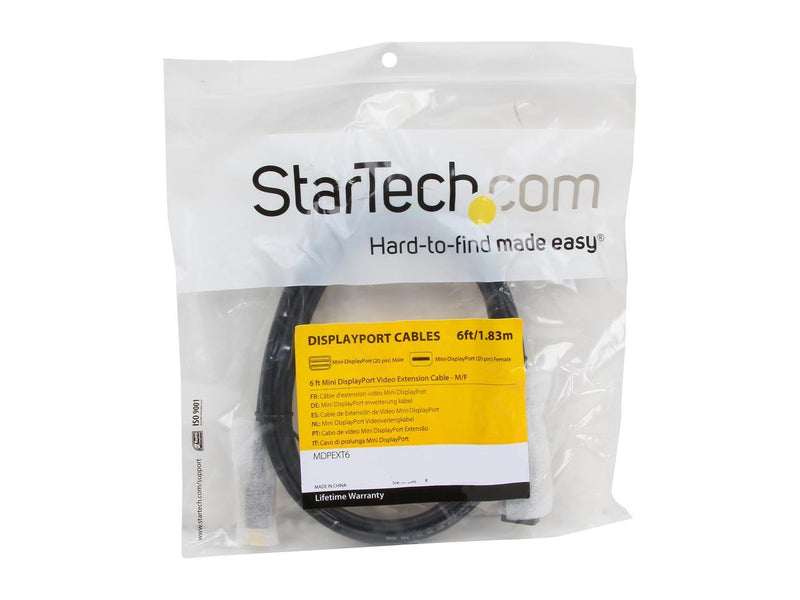 StarTech.com Model MDPEXT6 Mini DisplayPort Video Extension Cable Male to Female