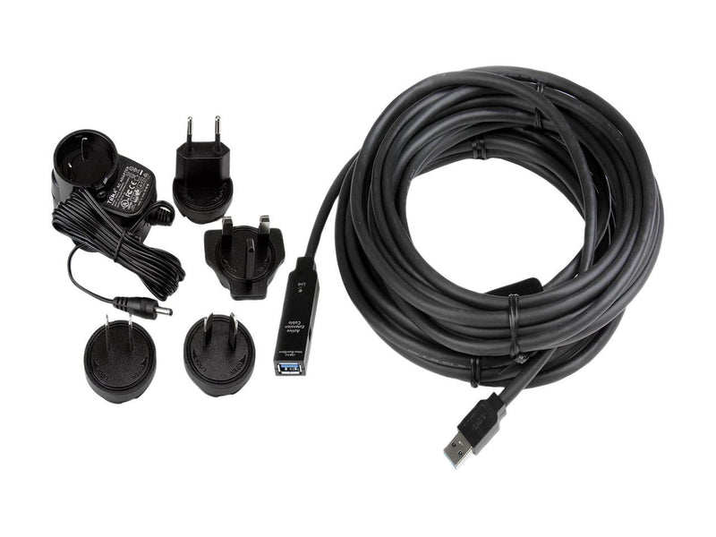 StarTech.com USB3AAEXT10M Black USB 3.0 Active Extension Cable
