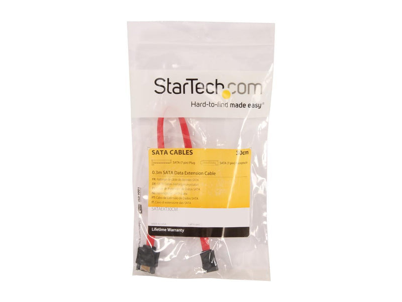 StarTech.com 0.3m SATA Extension Cable - 30cm 7 pin SATA Extension - 7