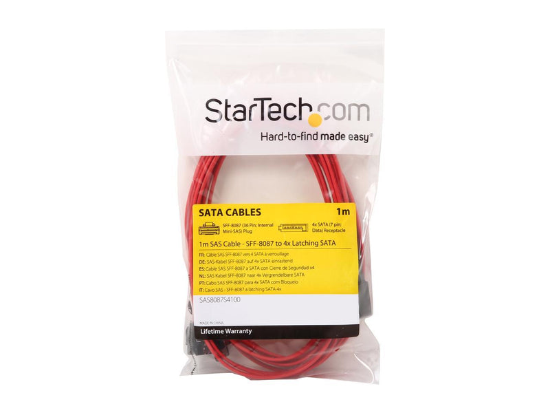 StarTech.com Model SAS8087S4100 39.4" (1m) Serial Attached SCSI SAS Cable -