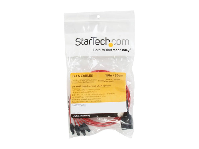 StarTech.com Model SAS8087S4R50 19.7" SFF-8087 to 4x SATA - Internal Mini SAS to