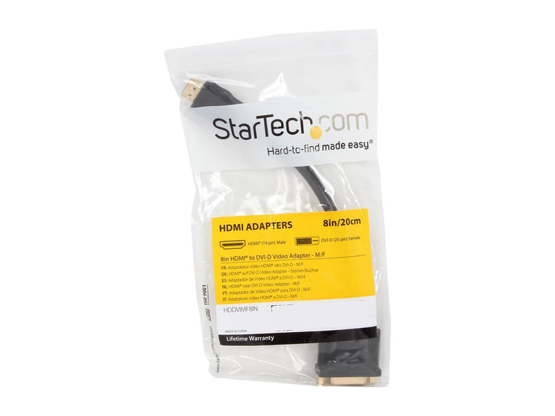 StarTech.com HDMI Male to DVI Female Adapter - 8in - 1080p DVI-D Gender