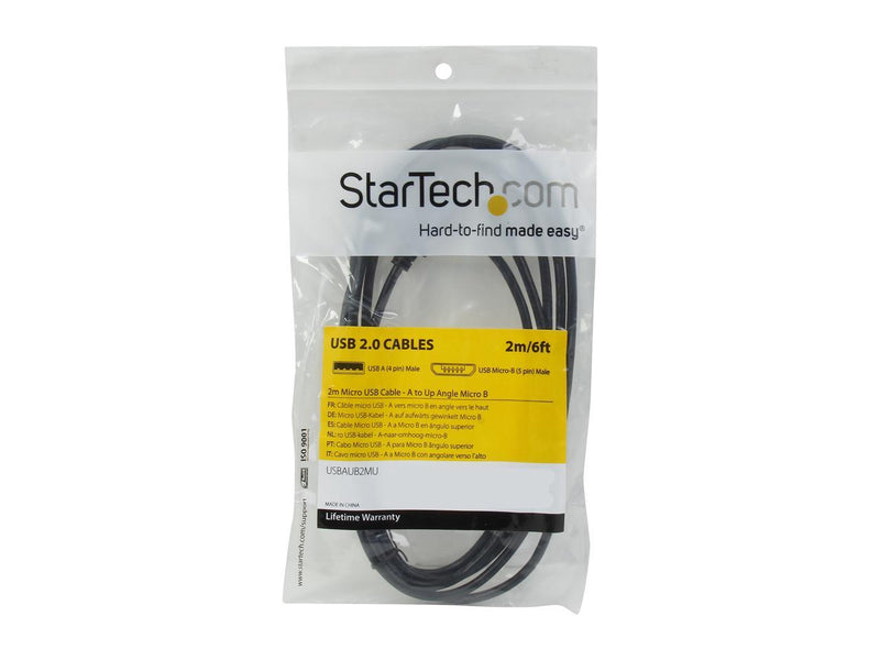 StarTech USBAUB2MU 2m Micro USB Cable - A to Up Angle Micro B