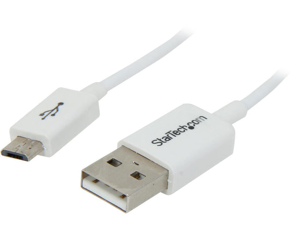 StarTech USBPAUB1MW 1m White Micro USB Cable - A to Micro B