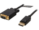 StarTech.com DP2VGAMM3B 3 ft. Black DisplayPort (20 pin) Latching to  VGA (15