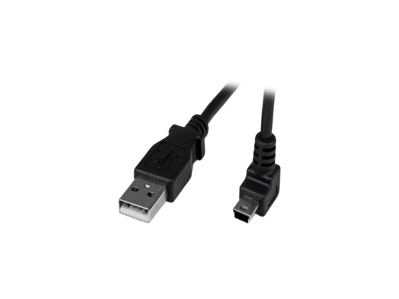 StarTech USBAMB1MU 1m Mini USB Cable Cord - A to Up Angle Mini B - Black