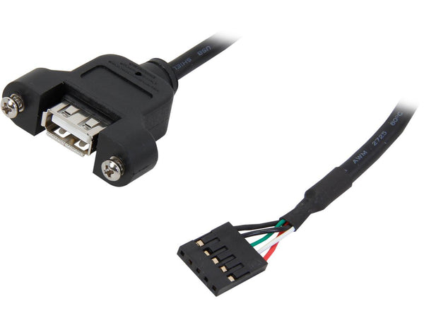 StarTech.com USBPNLAFHD3 Black Panel Mount USB Cable - USB A to Motherboard