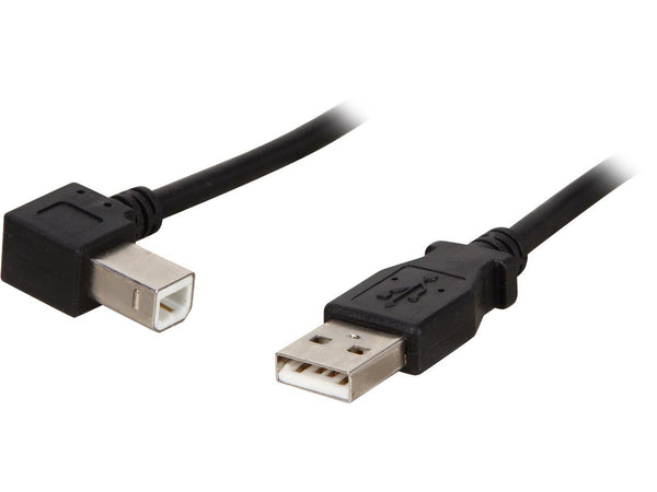 StarTech.com USBAB3ML Black USB 2.0 A to Left Angle B Cable - M/M