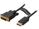 StarTech.com DP2DVIMM3BS 3 ft. Black Connector A: 1 - DisplayPort (20 pin)