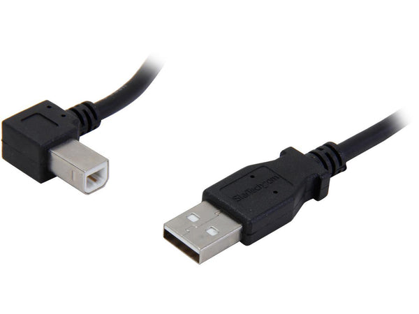 StarTech.com USBAB2ML Black USB 2.0 A to Left Angle B Cable - M/M