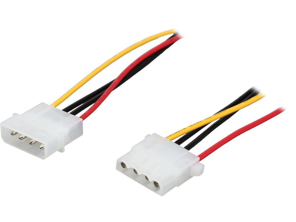 StarTech.com Model LP4POWEXT12 12in Molex LP4 Power Extension Cable – M/F Male