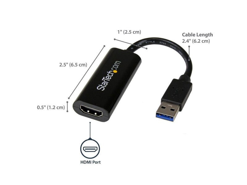 StarTech.com USB32HDES Slim USB 3.0 to HDMI External Video Card Multi Monitor